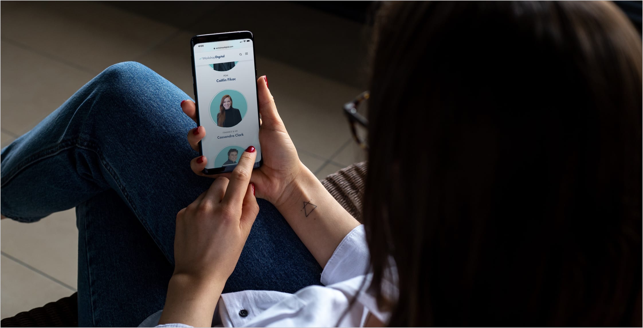 Workshop banner image - woman on mobile