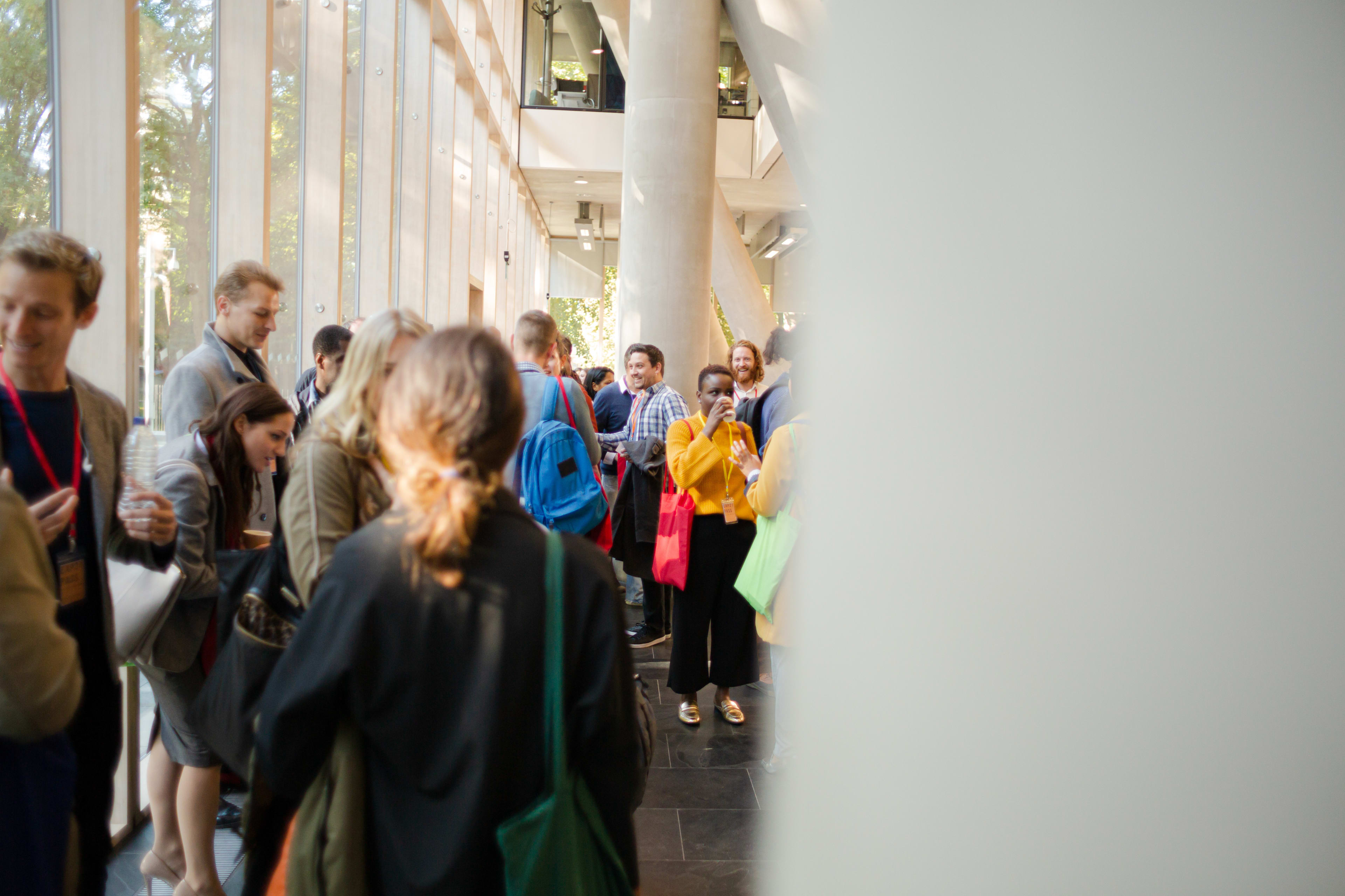 Association stock image crowd and columns