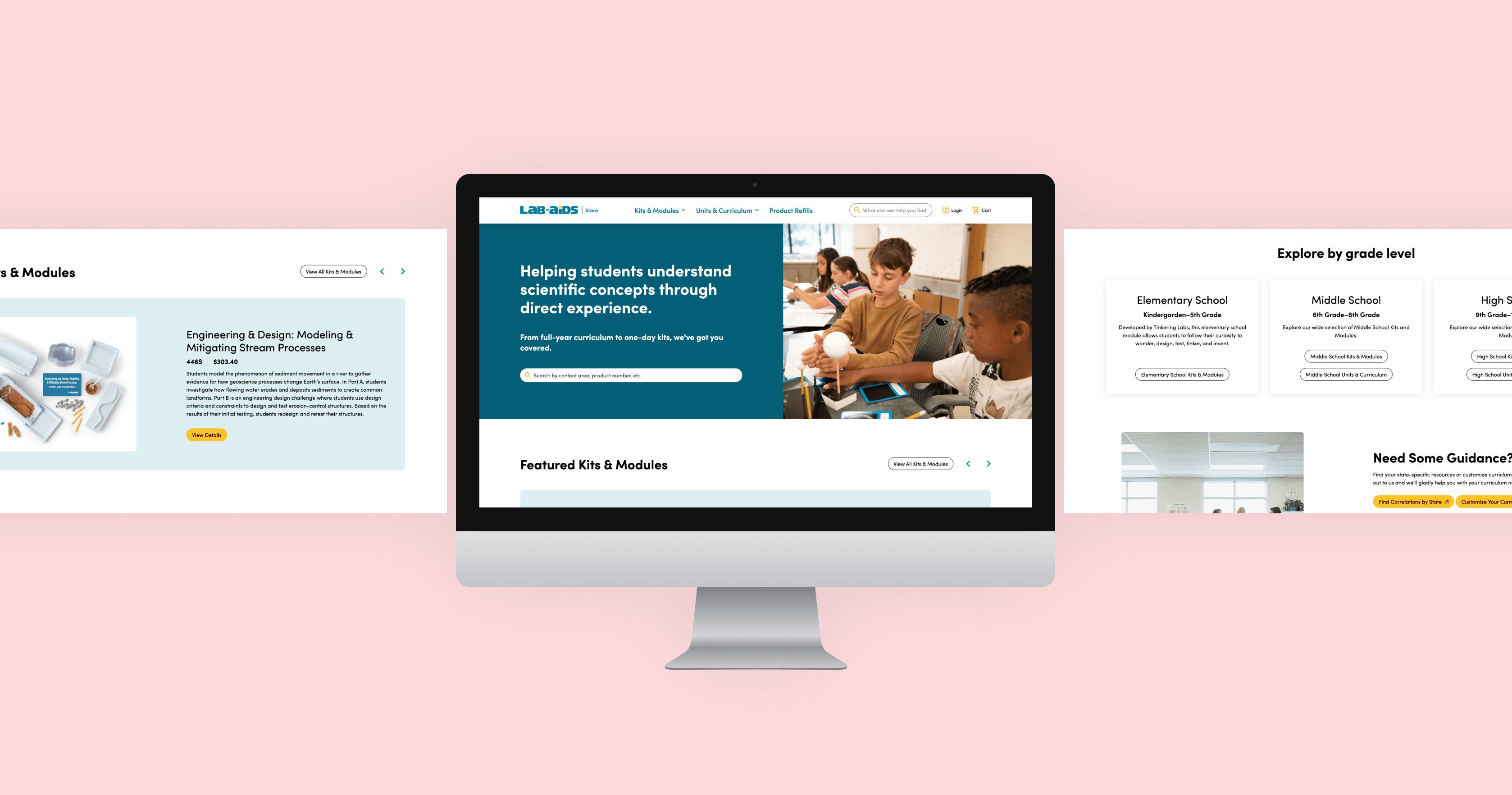 Lab-Aids - banner - desktop spread pink background Hero