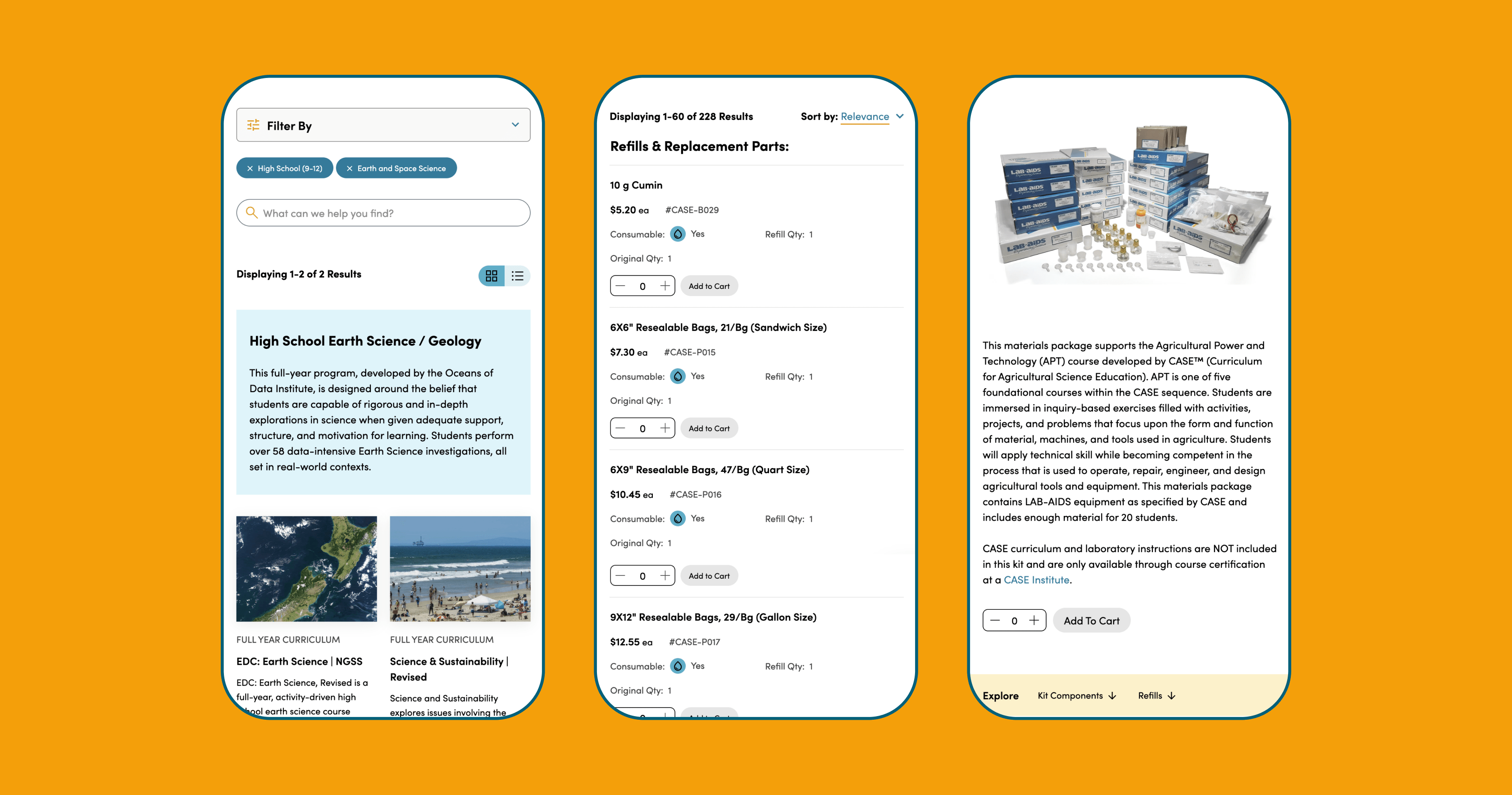 Lab-Aids banner - mobile mockups yellow background Hero