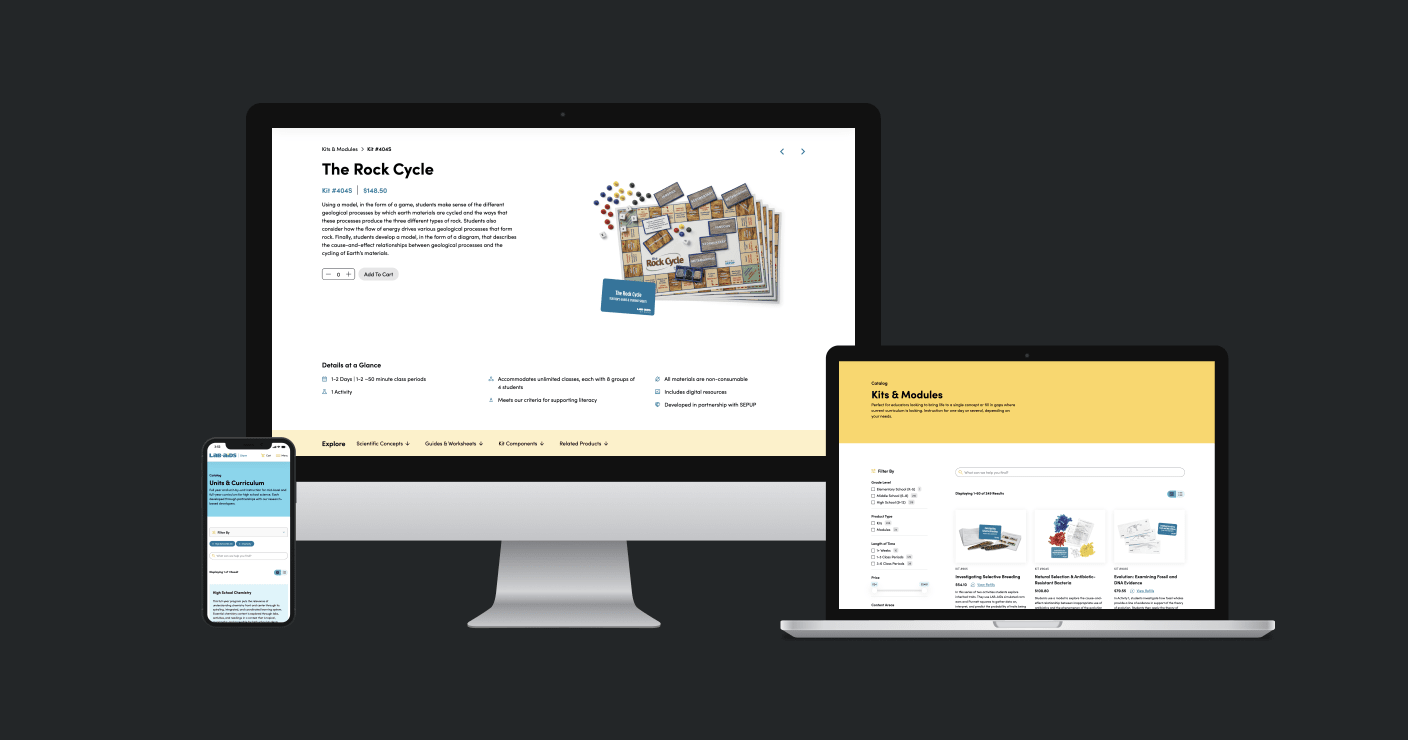 Lab-Aids client intro device mockup Hero