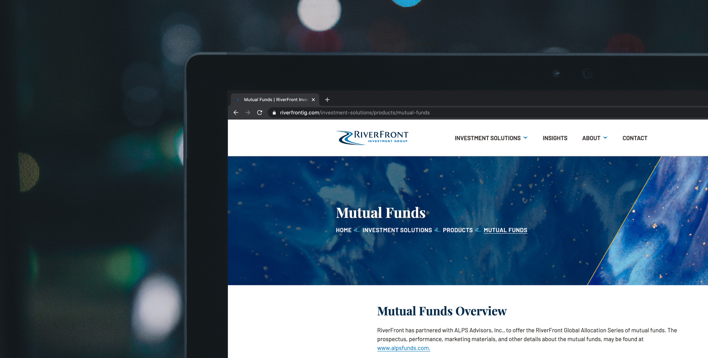 RiverFront list image - close up screen mockup Hero