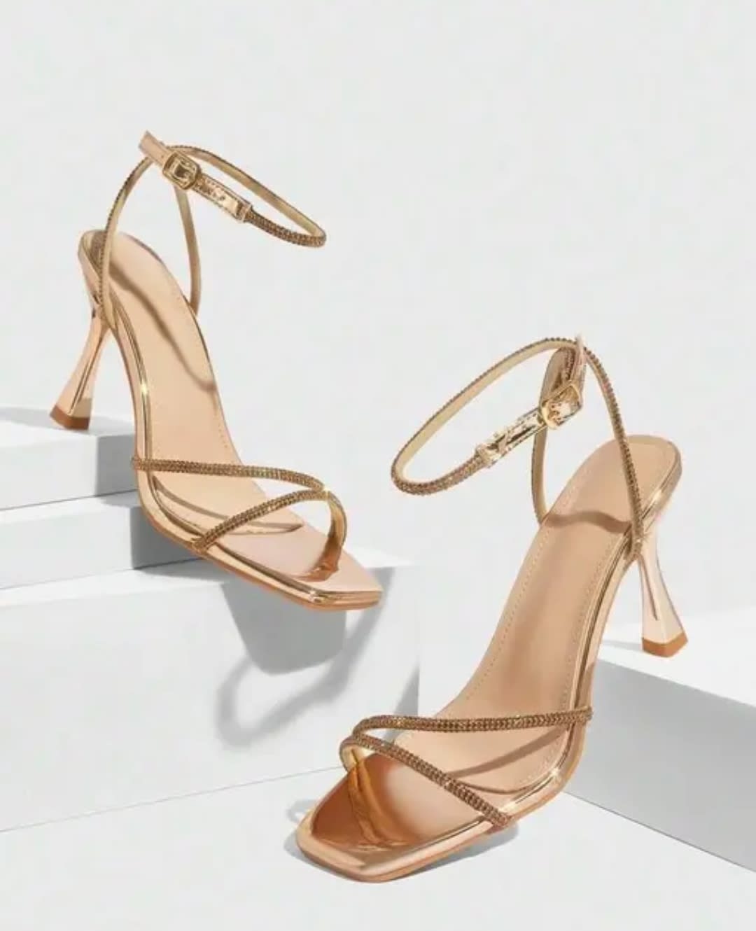 Party Wear Ankle Strap Stiletto Heels Sandals