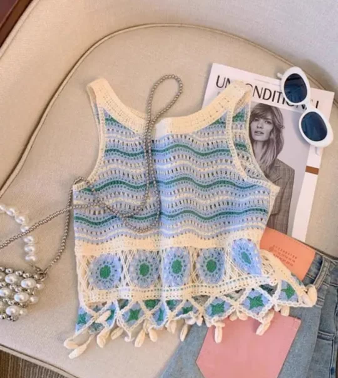Trendy Crochet Lace Top