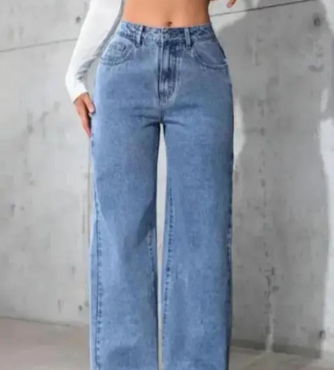 Ice Blue Denim Women' Straight Jeans