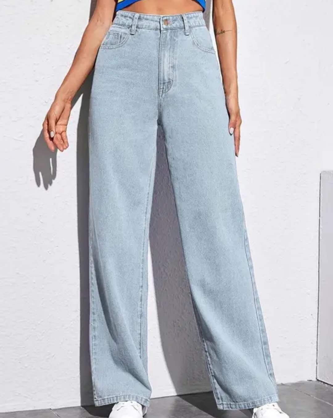 Blue washed denim