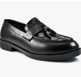 Men Black Tassel Loafers
