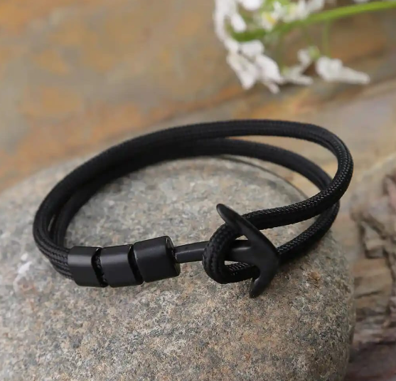 Men Black Wraparound Bracelet