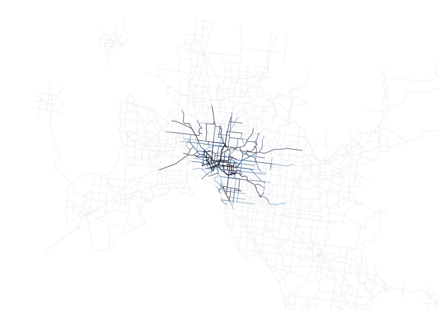 a map of a city with a blue line on the middle of the map showing a 20 km catchment