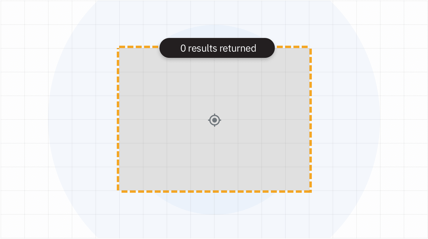 a screen shot of a square with the words results returned in the middle of the screen, and a square with the word results in the middle of the screen