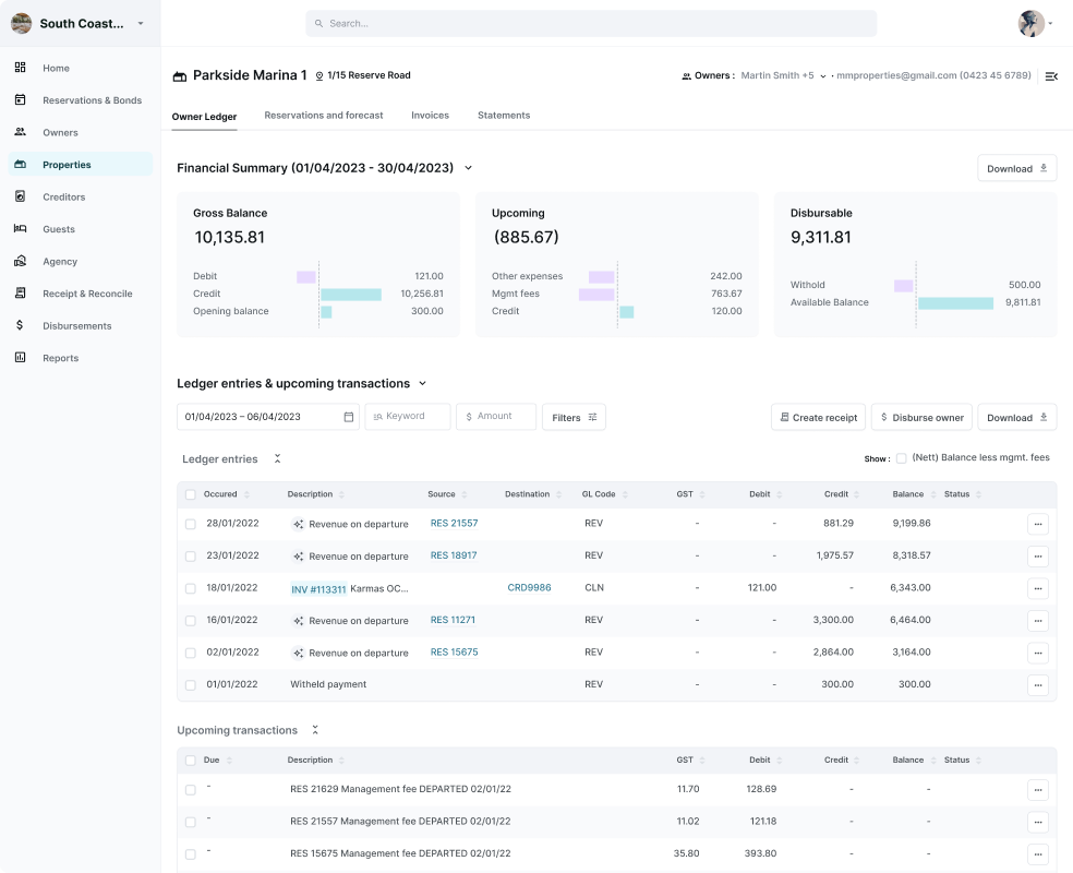 Homstar B2B trust accounting platform UI