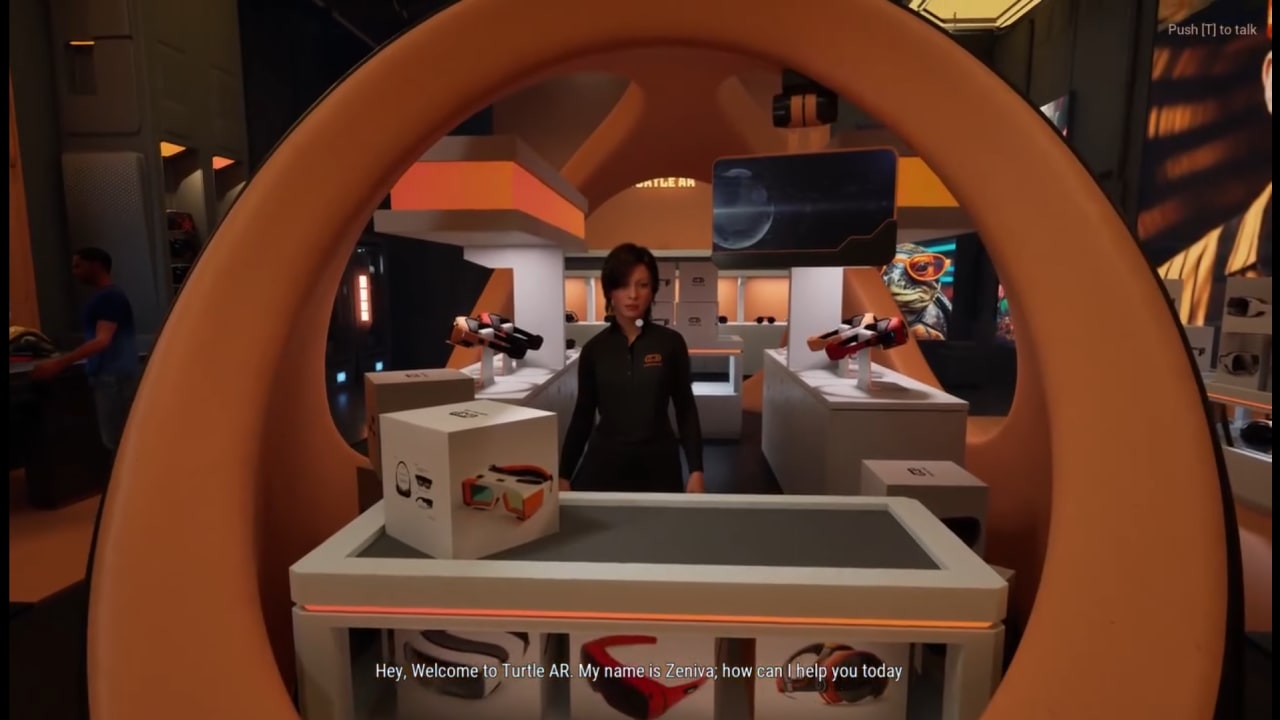Image showing the AI assistant standing and greeting the user.