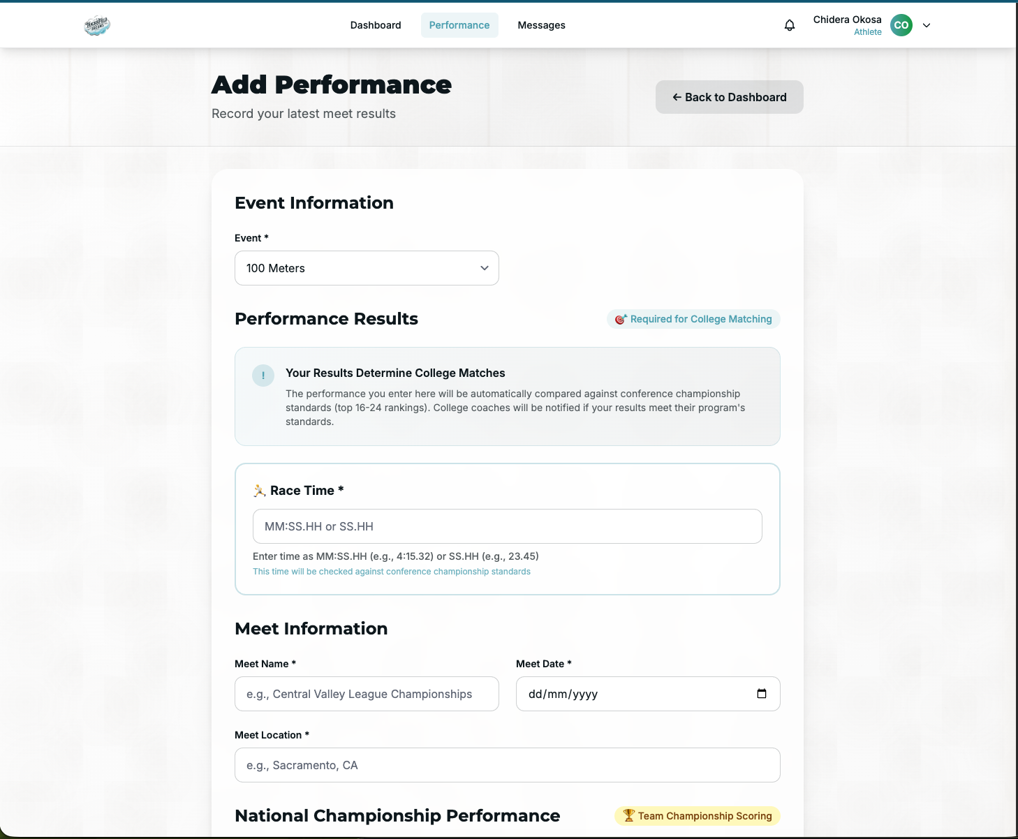 Recruitment dashboard with automated matching