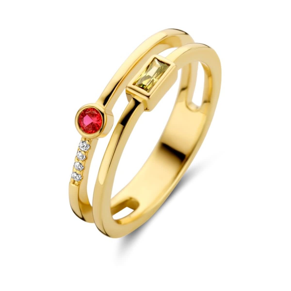 Bague Bicolore avec des pierres synthétiques NAIOMY MOMENTS ...