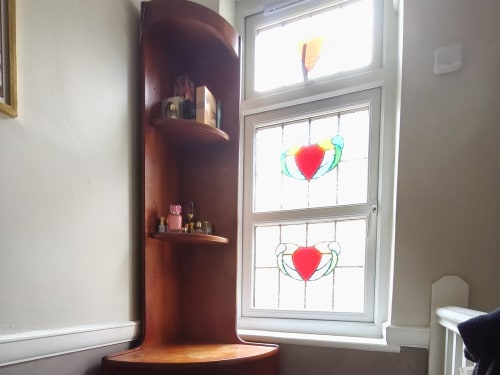 Wooden Corner Display Cabinet With Storage