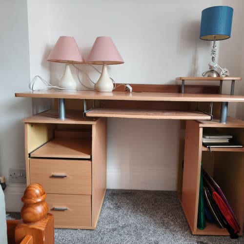 Wooden Computer Desk With Drawers And Storage  — Furniture & Homeware in Southend-on-Sea