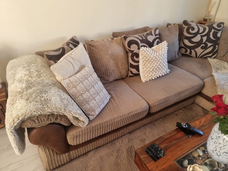 L Shape Corner Sofa, Round Cuddle Chair and Sofa Bed