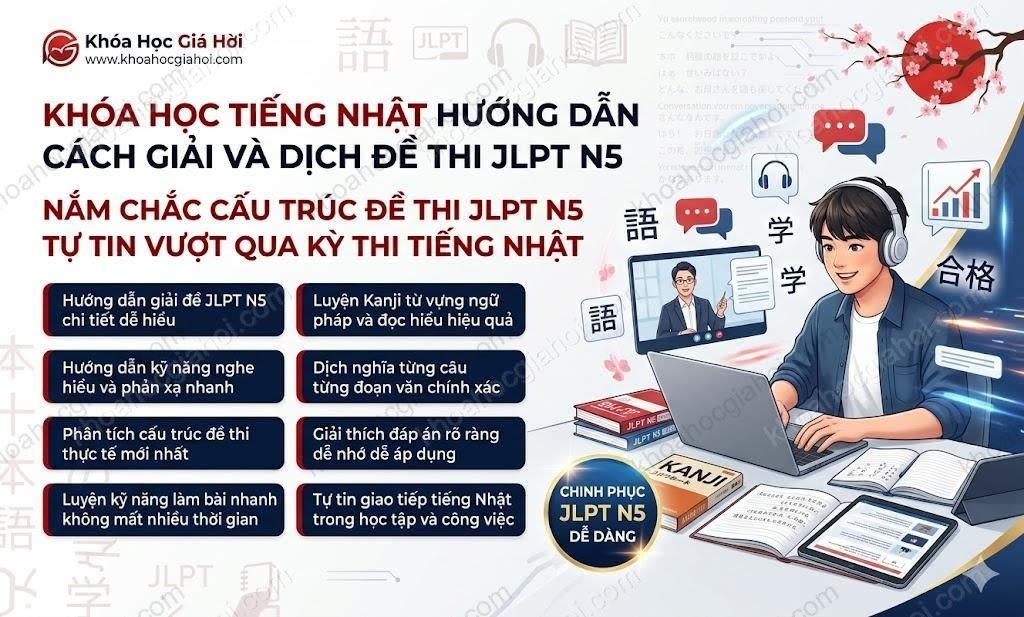 Khóa Học Tiếng Nhật Hướng Dẫn Cách Giải Và Dịch Đề Thi Jlpt N5