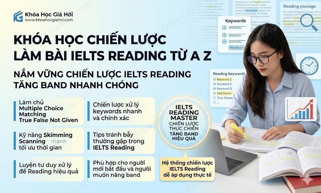 Khóa Học Chiến Lược Làm Bài IELTS Reading Từ A - Z