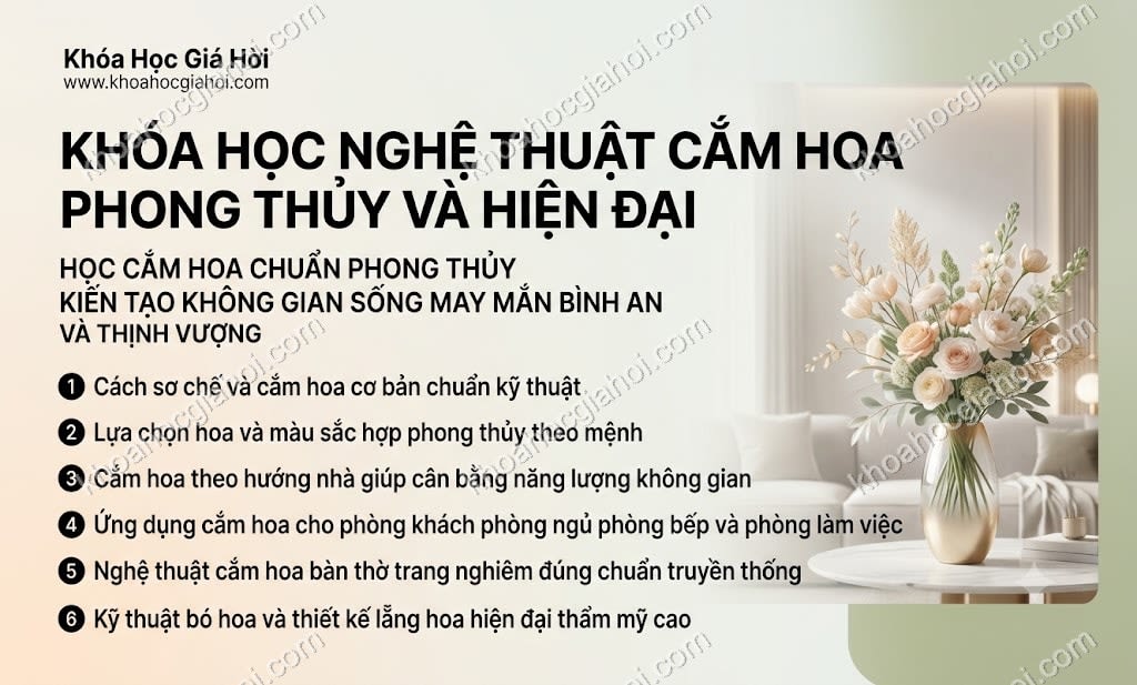 Khóa Học Nghệ Thuật Cắm Hoa Phong Thủy Và Hiện Đại
