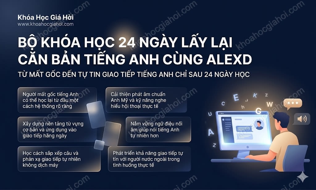 Bộ Khóa Học 24 Ngày Lấy Lại Căn Bản Tiếng Anh Cùng Alexd