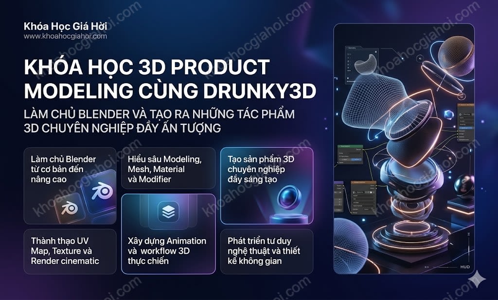 Khóa Học 3D Product Modeling Cùng Drunky3d