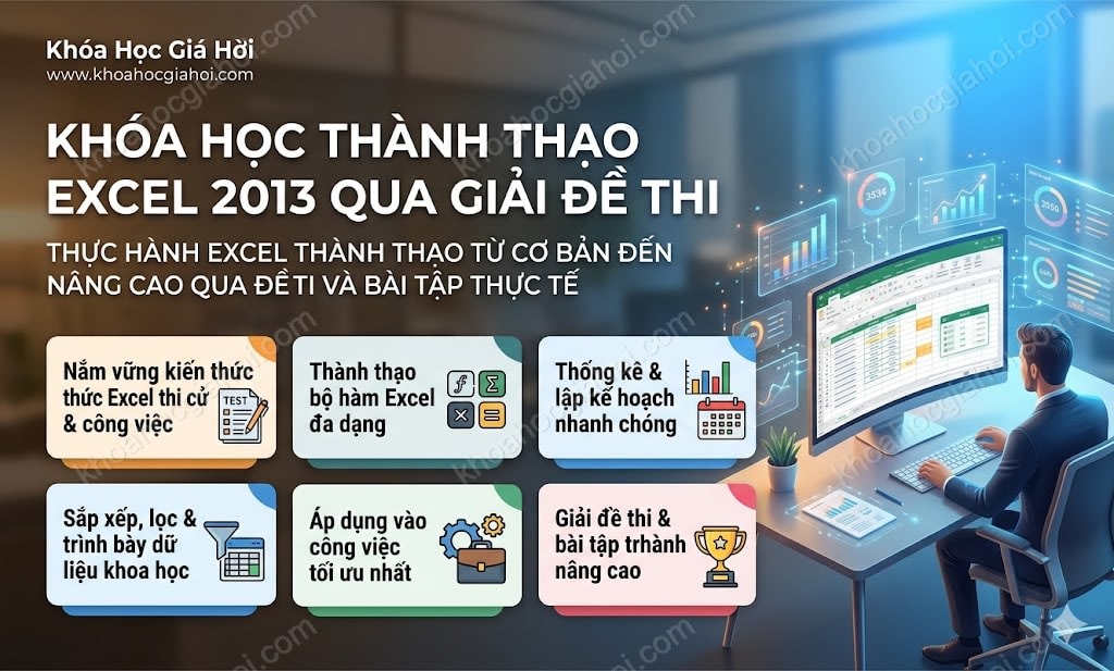 Khóa học Thành thạo Excel 2013 qua giải đề thi