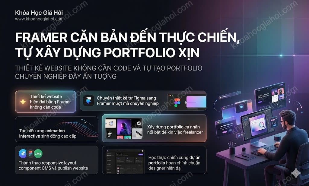 Framer Căn Bản Đến Thực Chiến, Tự Xây Dựng Portfolio Xịn