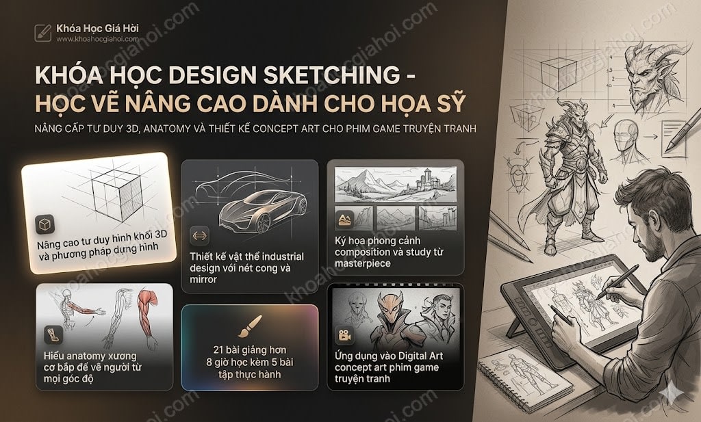 Khóa Học Design Sketching - Học Vẽ Nâng Cao Dành Cho Họa Sỹ
