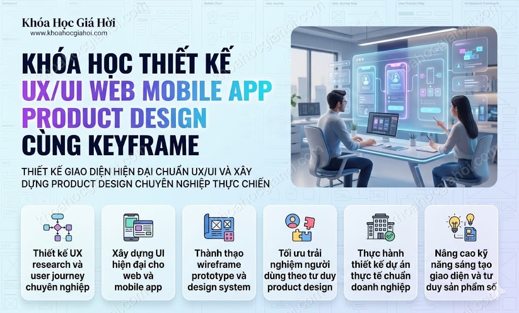 Khóa Học Thiết Kế UX/UI Web Mobile App Product Design Cùng Keyframe