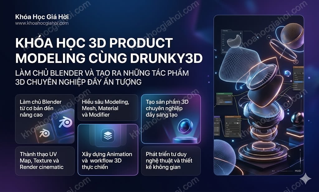 Khóa Học 3D Product Modeling Cùng Drunky3d