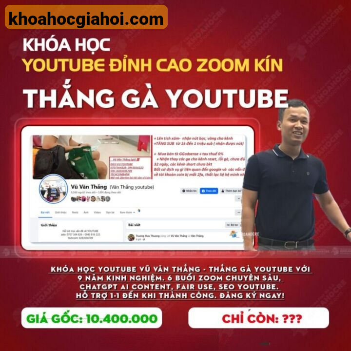 Khóa Học Youtube - Chiến Lược Ai Content & Kiếm Tiền Youtube 2025 - Vũ Văn Thắng