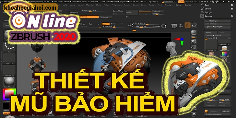 Khoá Học Làm Chủ Nhanh Chóng Zbrush Với Khóa Học Thiết Kế Mũ Bảo Hiểm