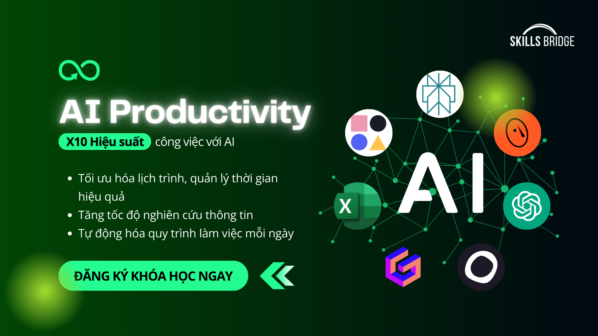 Khóa Học Ai Productivity 2025 – X10 Hiệu Suất Làm Việc Với Ai