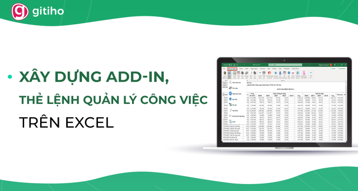 Khóa học Xây dựng add-in, thẻ lệnh quản lý công việc trên Excel