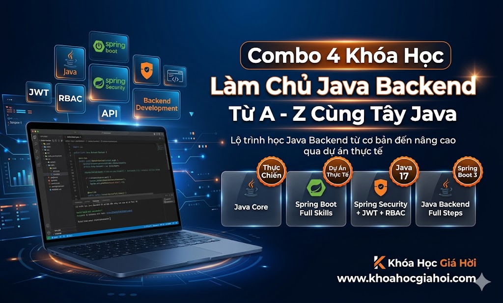 Combo 4 Khóa Học Làm Chủ Java Backend Từ A - Z Cùng Tây Java