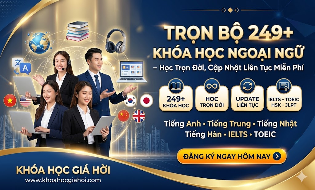 Trọn Bộ 249+ Khóa Học Ngoại Ngữ – Học Trọn Đời, Cập Nhật Liên Tục Miễn Phí