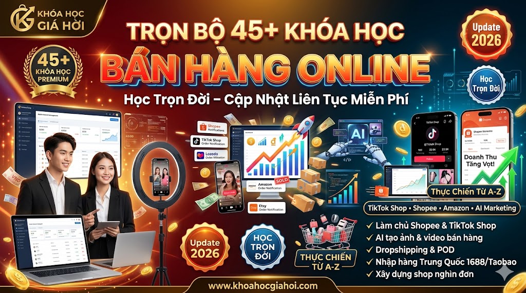 Trọn Bộ 45+ Khóa Học Bán Hàng Online – Học Trọn Đời, Cập Nhật Liên Tục Miễn Phí