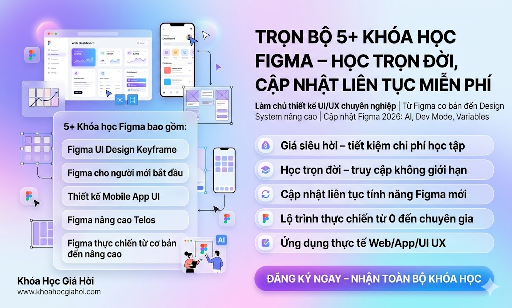Trọn Bộ 5+ Khóa Học Figma – Học Trọn Đời, Cập Nhật Liên Tục Miễn Phí