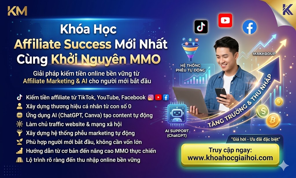 Khóa Học Affiliate Success Mới Nhất Cùng Khởi Nguyên MMO