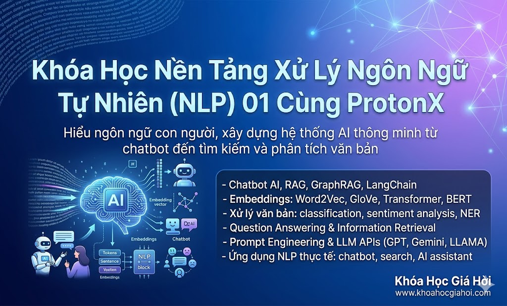 Khóa Học Nền Tảng Xử Lý Ngôn Ngữ Tự Nhiên (NLP) 01 Cùng ProtonX