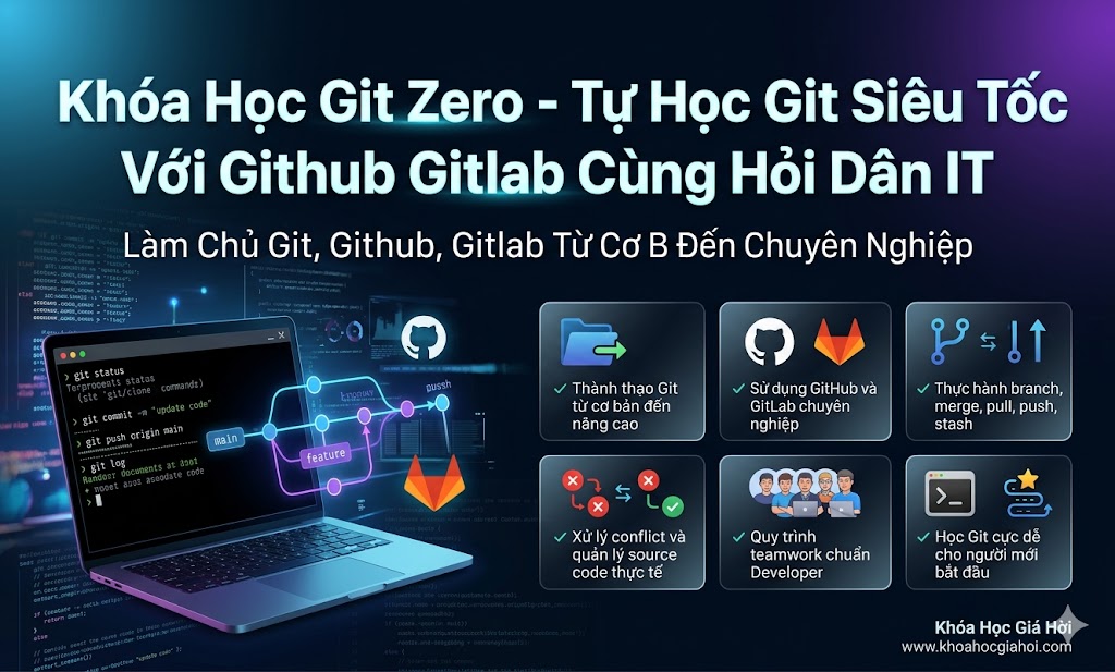 Khóa Học Git Zero - Tự Học Git Siêu Tốc Với Github Gitlab Cùng Hỏi Dân IT