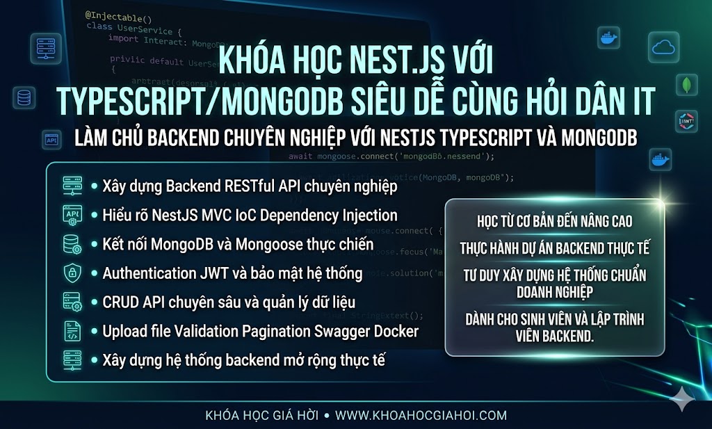 Khóa Học Nest.js Với Typescript/mongodb Siêu Dễ Cùng Hỏi Dân IT