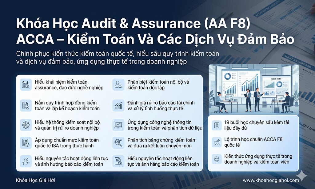 Khóa Học Audit & Assurance (AA/F8) Acca – Kiểm Toán Và Các Dịch Vụ Đảm Bảo