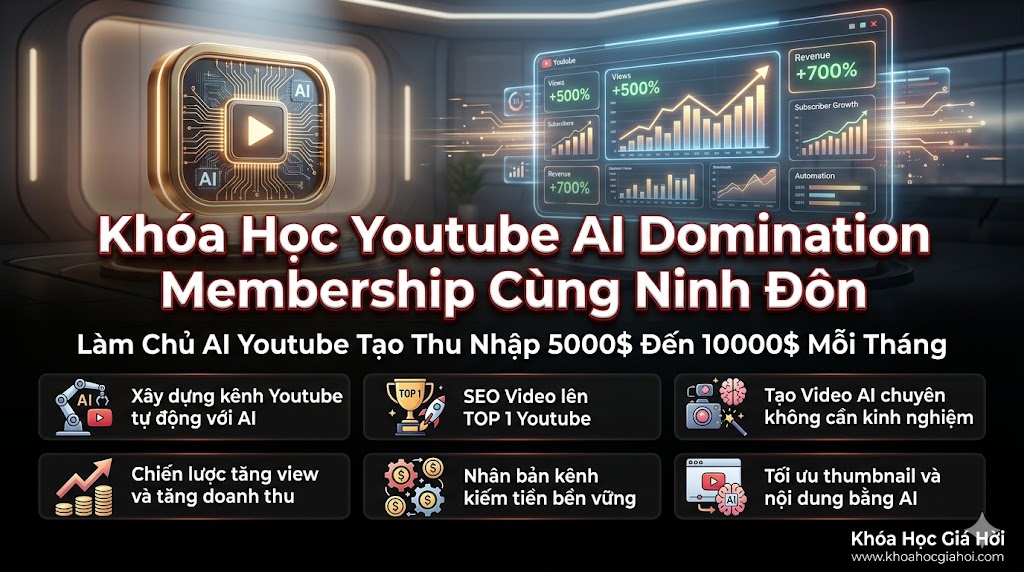Khóa Học Youtube AI Domination Membership Cùng Ninh Đôn