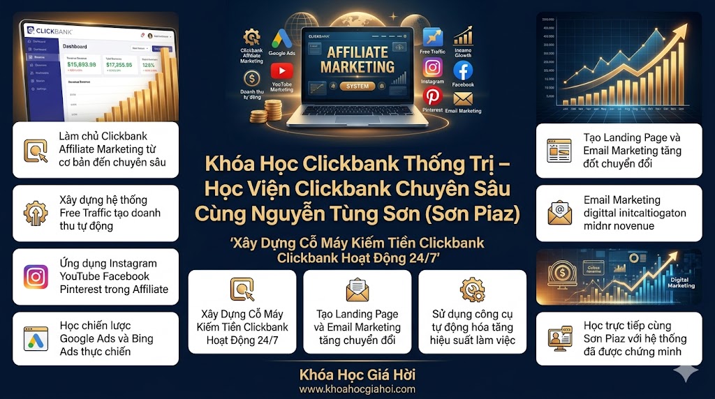 Khóa Học Clickbank Thống Trị – Học Viện Clickbank Chuyên Sâu Cùng Nguyễn Tùng Sơn (Sơn Piaz)