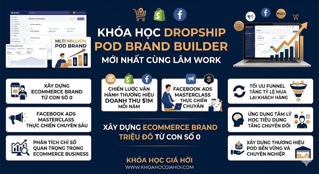 Khóa Học Dropship Pod Brand Builder Mới Nhất Cùng Lâm Work