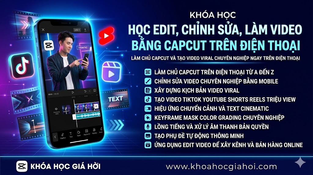 Khóa Học Học Edit, Chỉnh Sửa, Làm Video Bằng Capcut Trên Điện Thoại