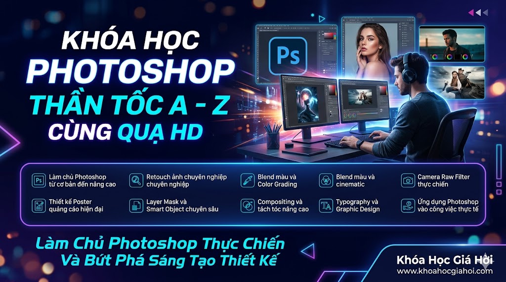 Khóa Học Photoshop Thần Tốc A - Z Cùng Quạ HD
