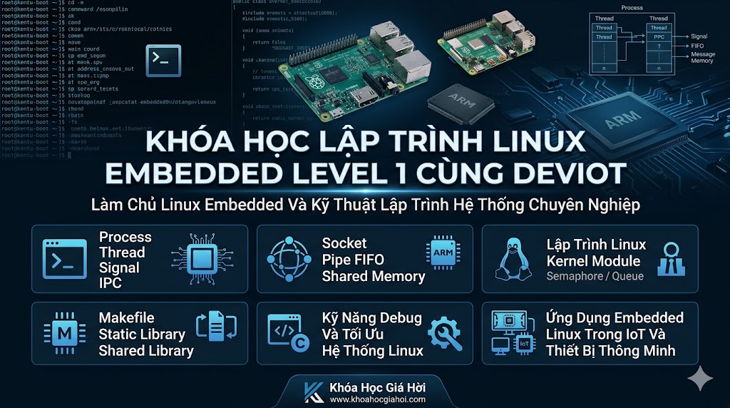Khóa Học Lập Trình Linux Embedded Level 1 Cùng Deviot